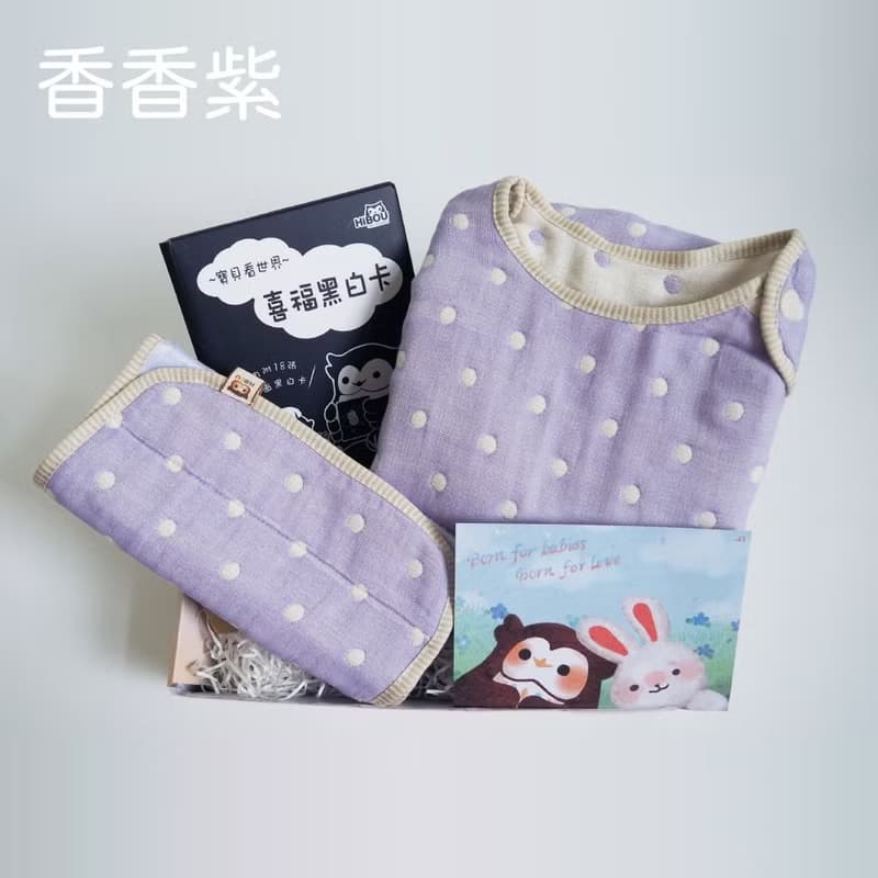 神隊友彌月禮盒日本6重紗2件組0-3歲6重紗防踢被+0-2歲肚圍