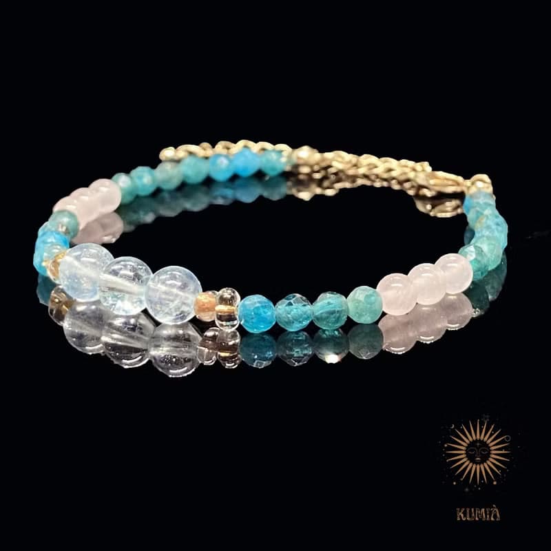 【哈瓦那 粉彩/Havana Pastel】海藍寶夏日水晶手鍊 | 天然石