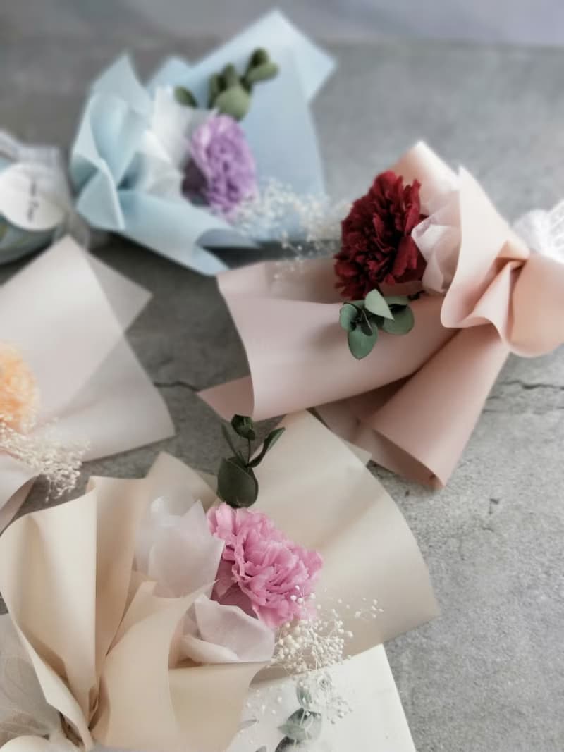 韓式花束-單朵康乃馨花束 永生畢業花束情人節畢業 老師禮物