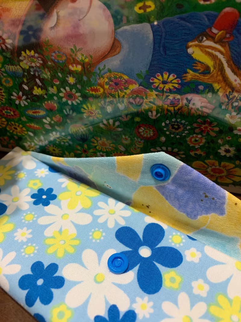 文青風環保筷袋 ~ 花中精靈 抒壓藍 收納 手作餐具袋