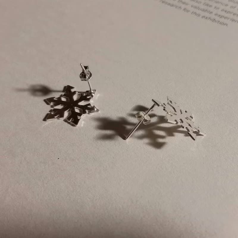 雪花耳飾