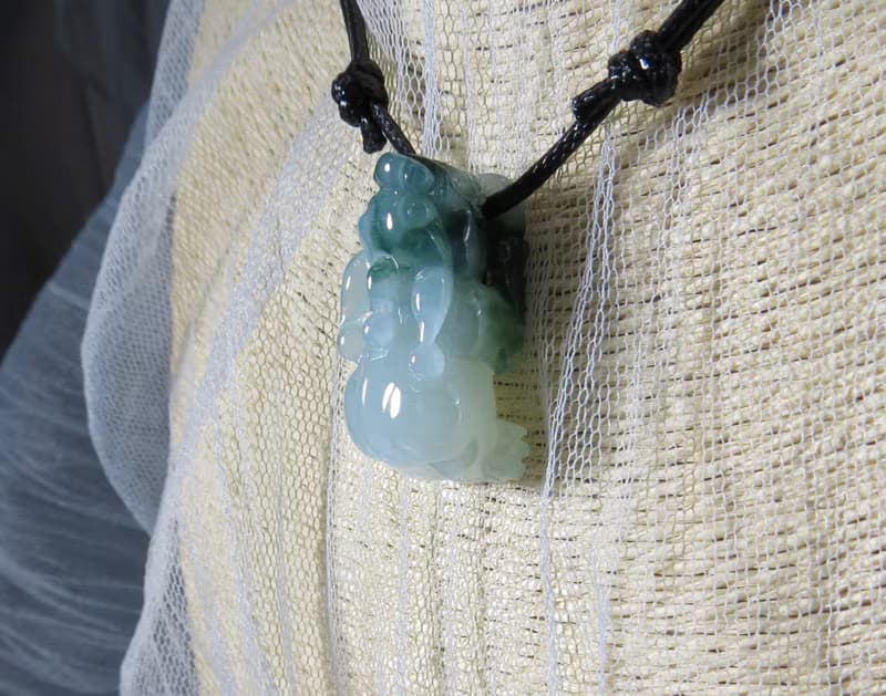 本命年【招財進寶】飄花貔貅翡翠韓國蠟線項鍊*招財、防小人