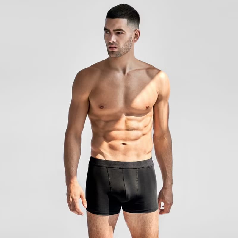 Bread & Boxers 三件組 有機棉男用四角內褲 - 黑/灰/深藍