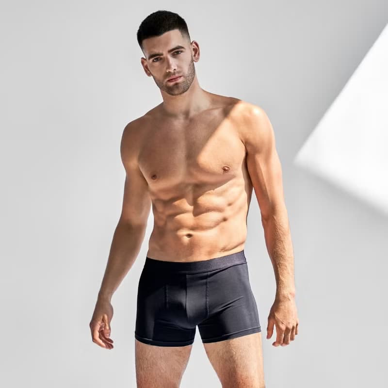 Bread & Boxers 三件組 有機棉男用四角內褲 - 黑/灰/深藍