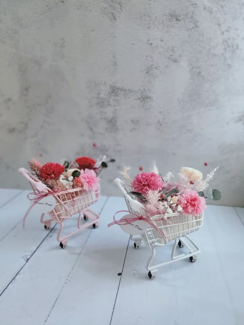 【體驗】【一人成班】花藝手作課程-時尚購物花車 永生花體驗課程