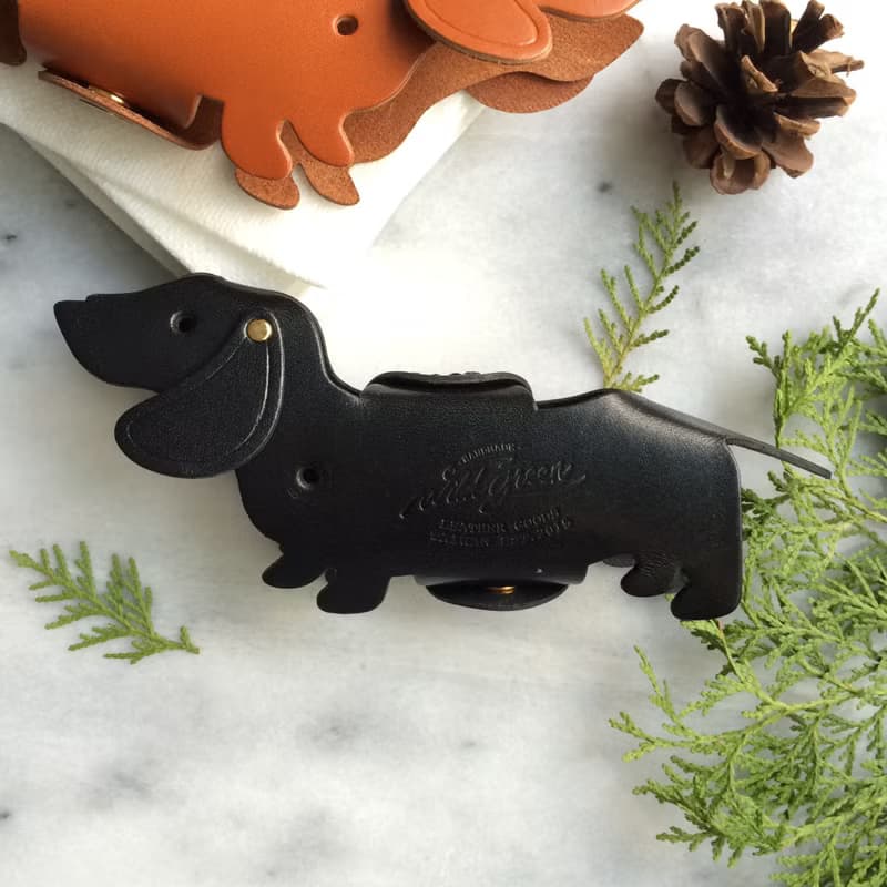 相愛臘腸狗汽車鑰匙包 | 曜石黑 Car Key Case