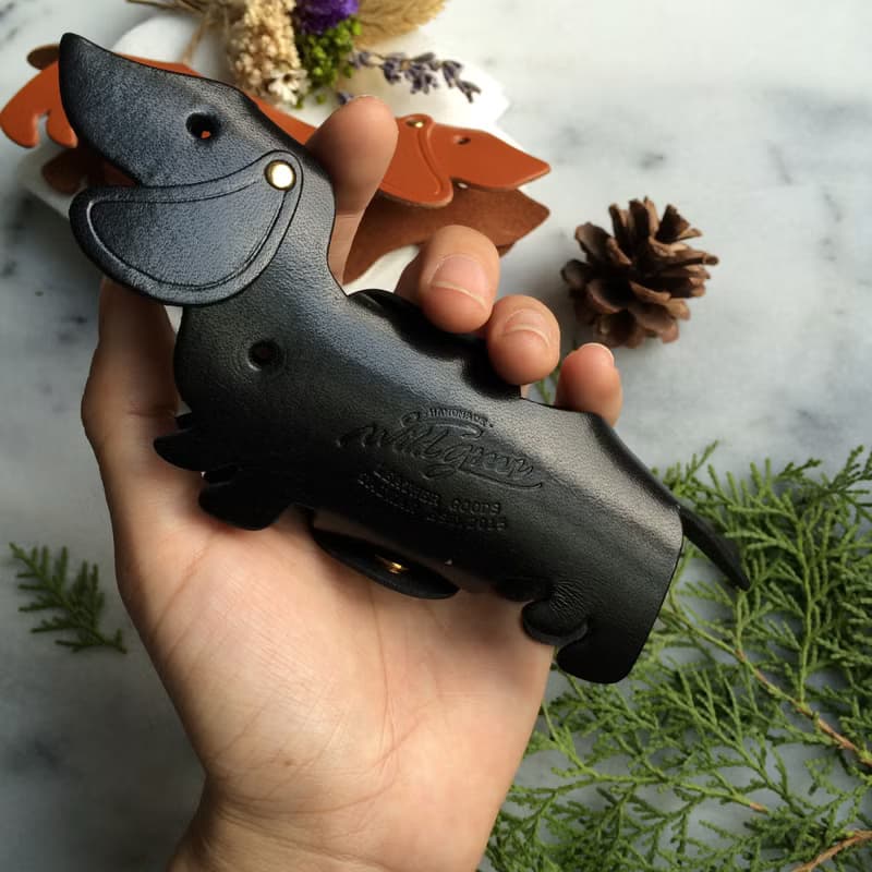 相愛臘腸狗汽車鑰匙包 | 曜石黑 Car Key Case