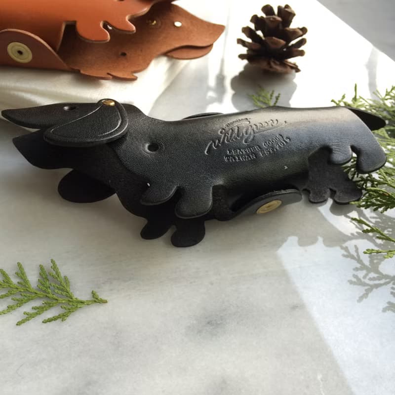 相愛臘腸狗汽車鑰匙包 | 曜石黑 Car Key Case