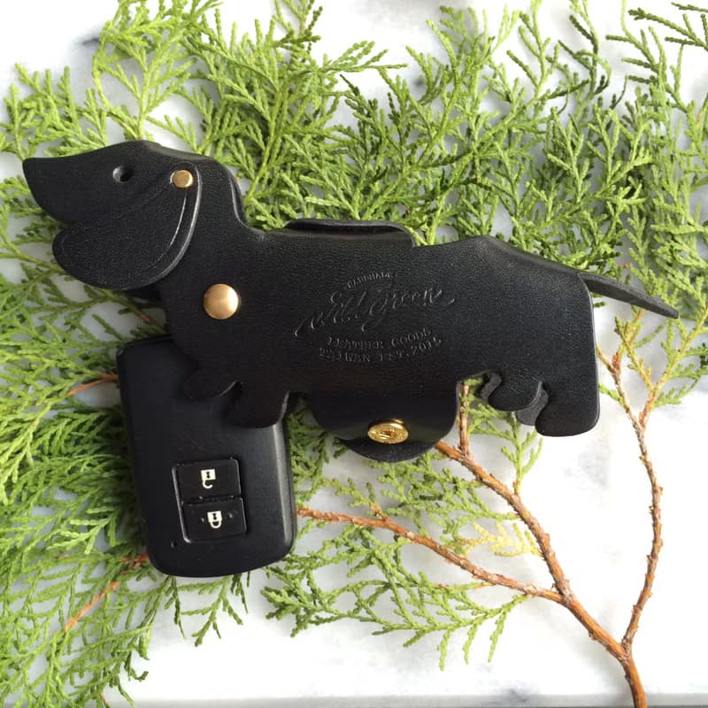 相愛臘腸狗汽車鑰匙包 | 曜石黑 Car Key Case