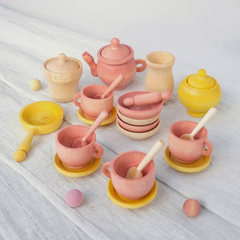 Wooden Tea Set Montessori toy Toddler eco-friendly Play accessories