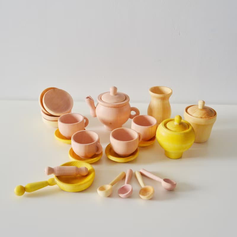 Wooden Tea Set Montessori toy Toddler eco-friendly Play accessories