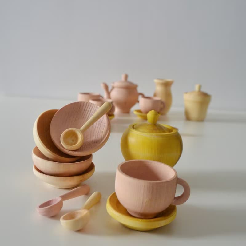 Wooden Tea Set Montessori toy Toddler eco-friendly Play accessories