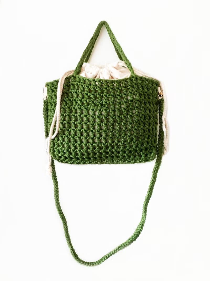 鈎織方格網斜孭及挽袋