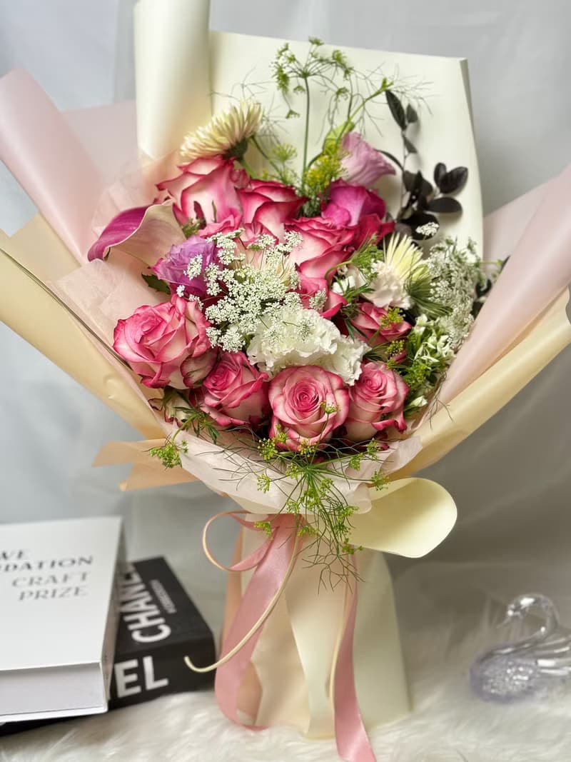 Rose Bouquet-氣質12朵進口玫瑰鮮花花束