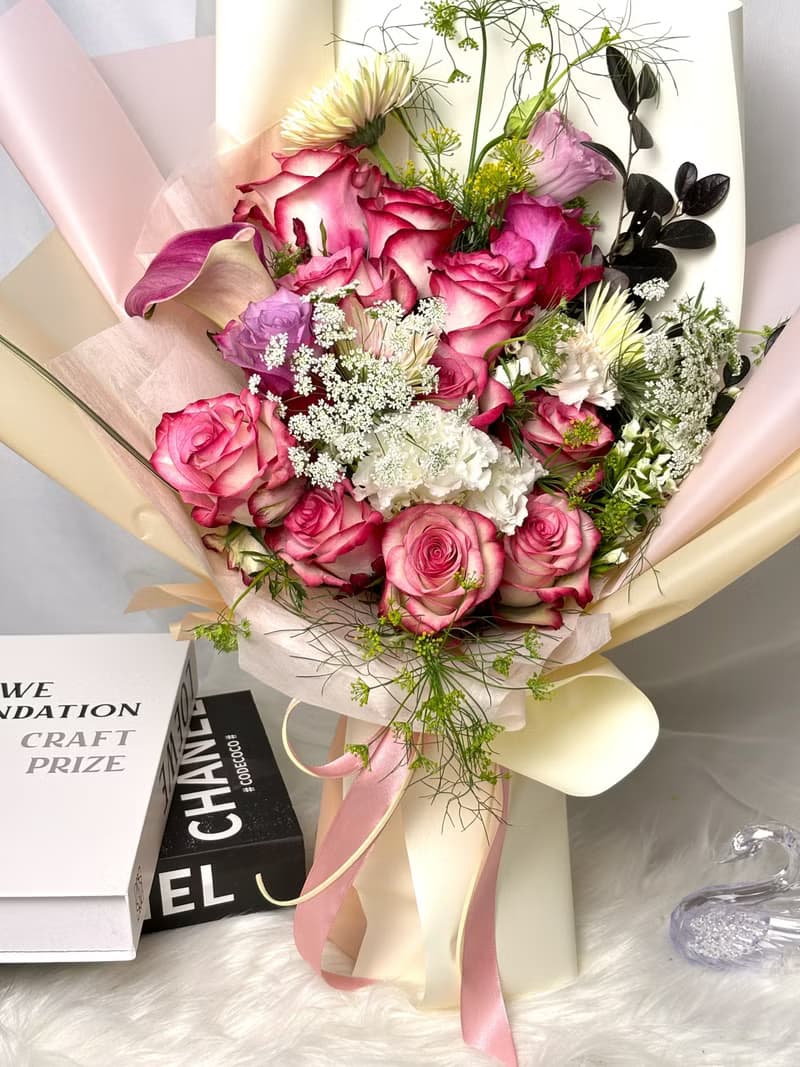 Rose Bouquet-氣質12朵進口玫瑰鮮花花束