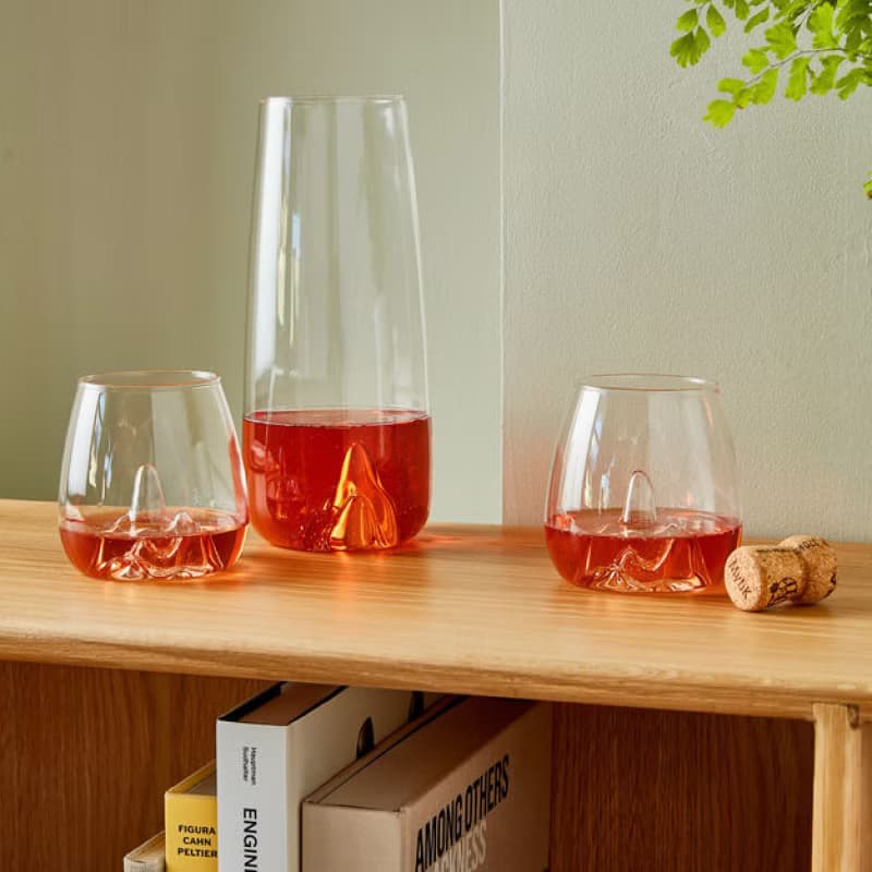 美國 MoMA 山水玻璃對杯 簡約大氣新中式創意酒杯水杯 喬遷禮物
