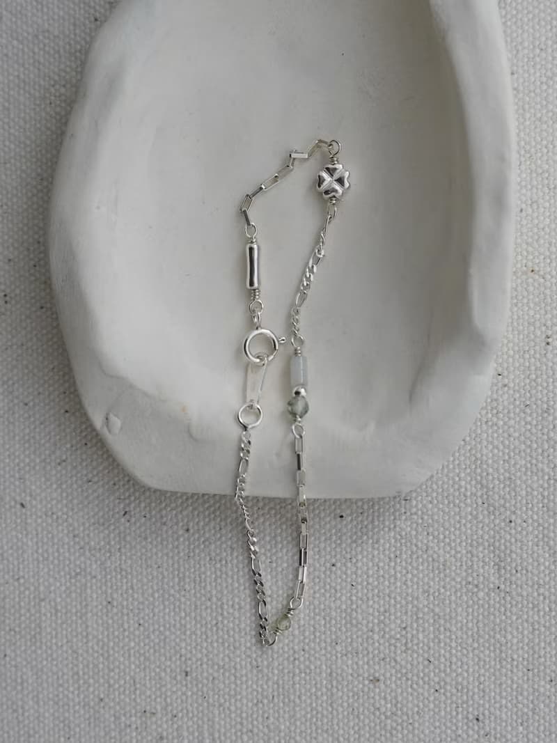 Zhu.handcrafted__Clover__純銀/光譜石/水草石