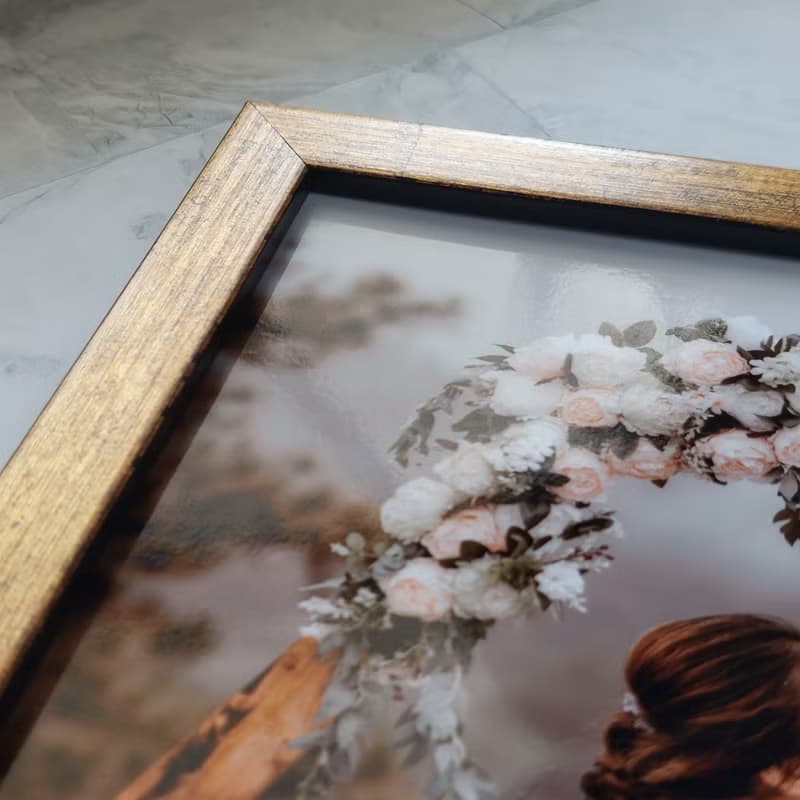 暖調極簡8x10舊化金無襯卡相框【鎏金 Relic】