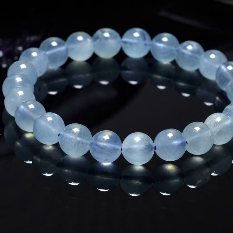 海藍寶水晶手鍊│海洋精靈 平和心情 提升表達 平衡喉輪 手鍊禮物