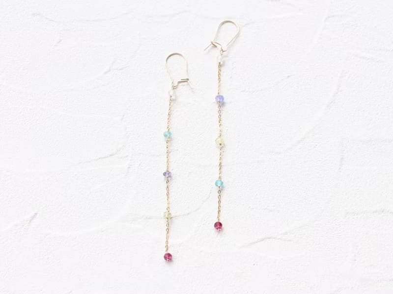 14kgf- multicolored garden pierced earrings(can change to clip-on)