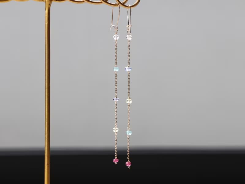 14kgf- multicolored garden pierced earrings(can change to clip-on)
