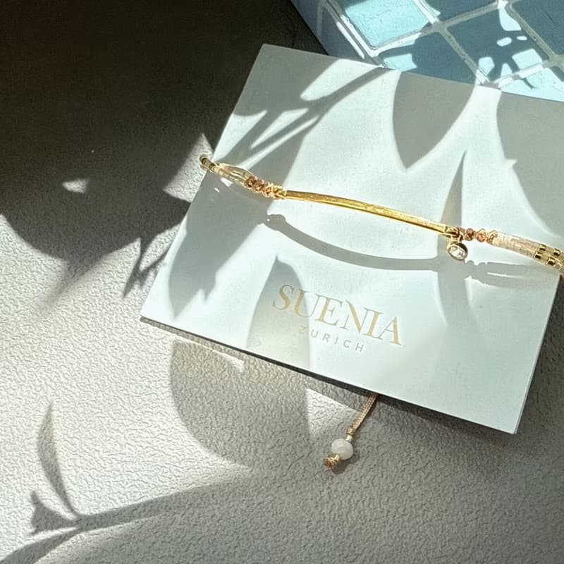 流星軌跡 編織手環(珍珠白)_水晶手鍊 黃銅鍍金飾品 手工製作