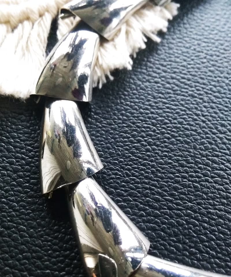 vintage jewelry 現代風銀色區塊項鍊