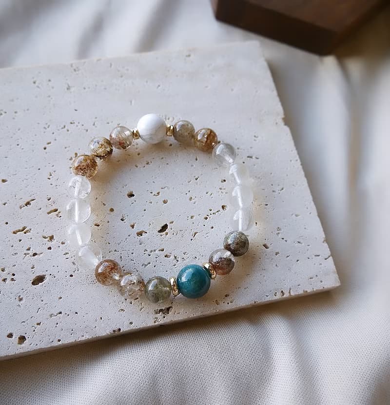 藍磷灰/四季幽靈/翠幽靈/白松石-摩納哥之約。招財療癒願望達成