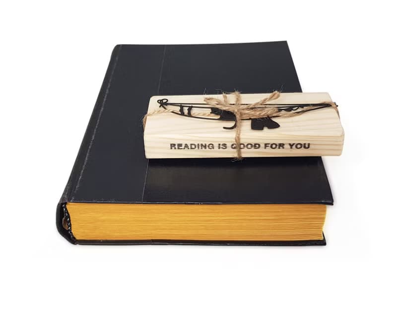 Metal book bookmark Cat Sitting on a Clothesline