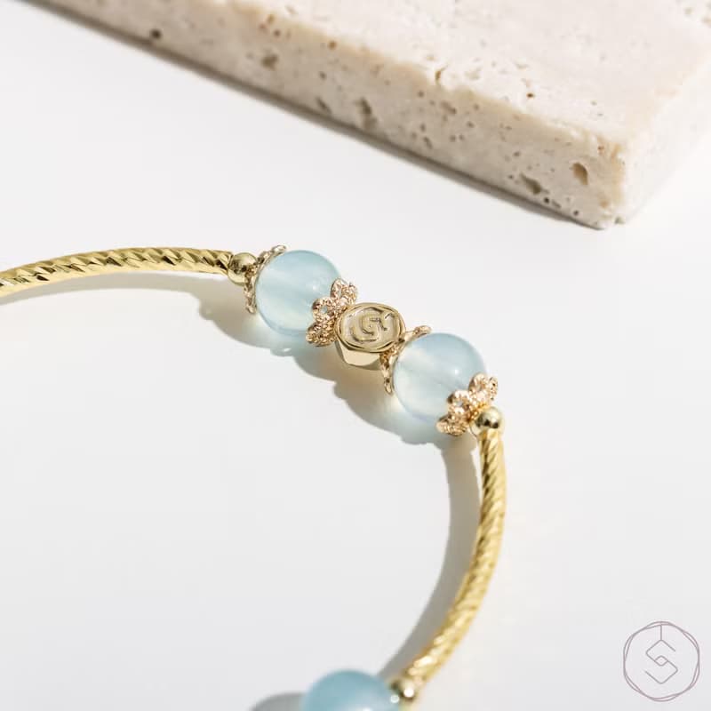 (自信+表達力) 小黛安娜 | 海藍寶 珍珠 | 天然水晶手鍊