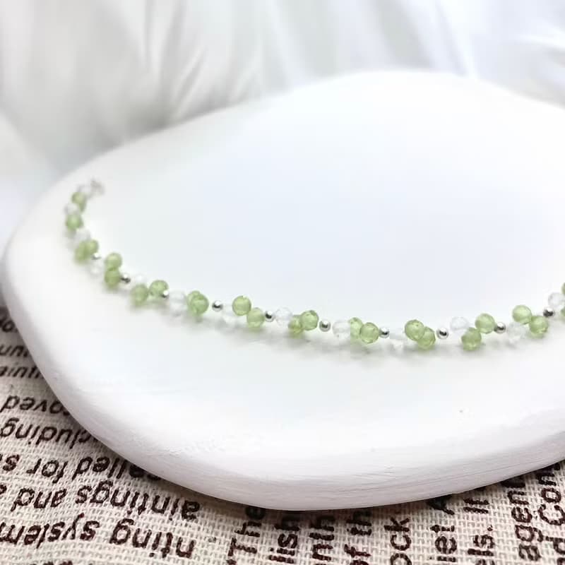 【蜜月時光】橄欖石 白水晶 水晶手鍊 手鍊 水晶手鏈 手鏈
