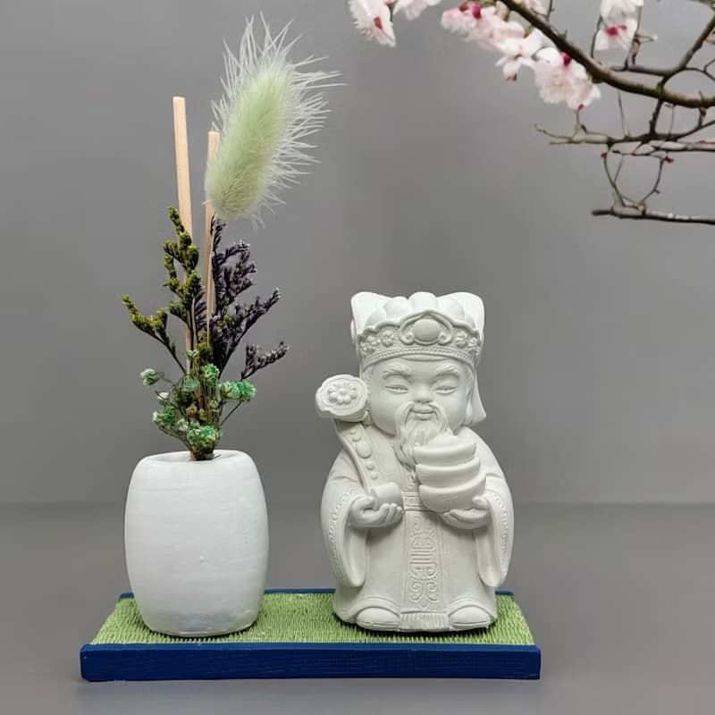 禪風設計 仿真榻榻米版香氛組 淨念吉祥之財神爺 居家涼感提升