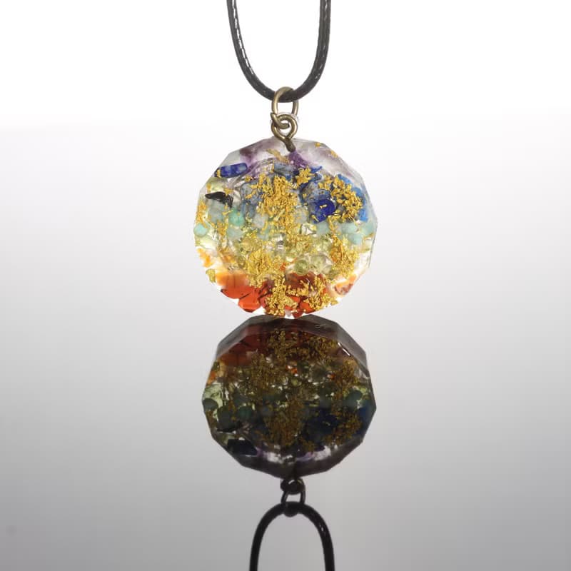 【聖誕飾品】彩虹七脈輪項鍊/可改鑰匙圈-脈輪平衡冥想水晶療癒