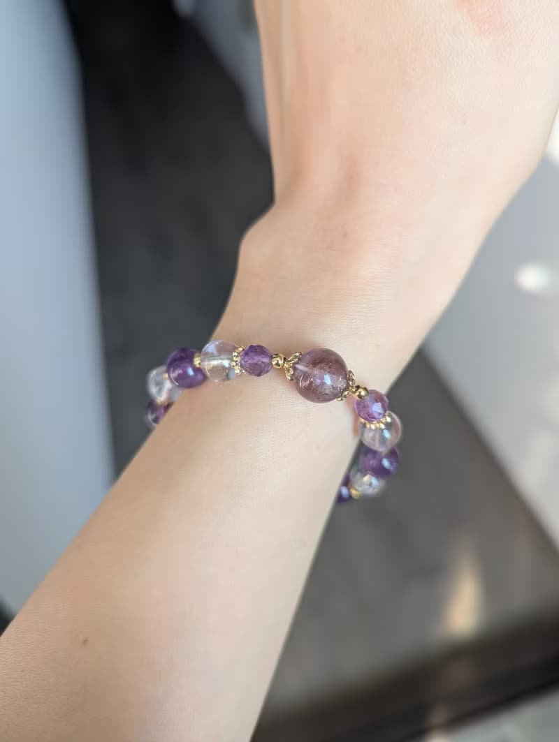 天然紫水晶設計手鍊