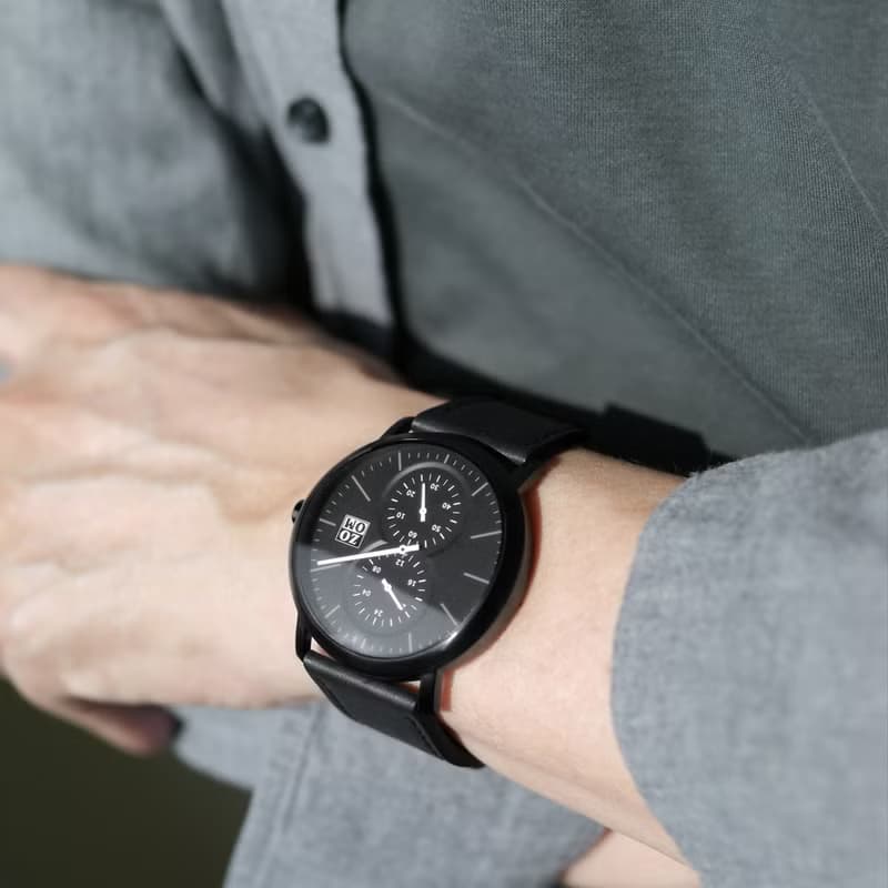 【iF 設計獎】MUSE 7100 特殊讀時真皮手錶 - 霧黑