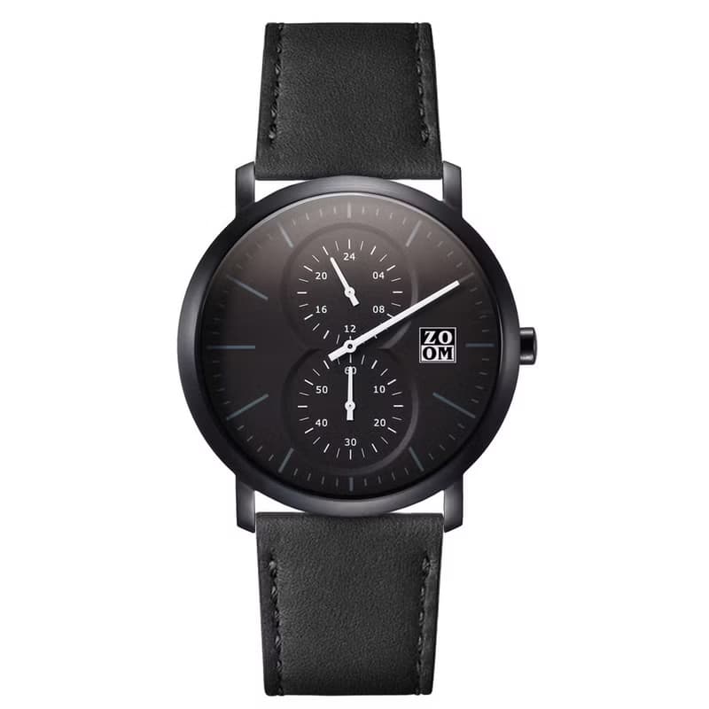 【iF 設計獎】MUSE 7100 特殊讀時真皮手錶 - 霧黑