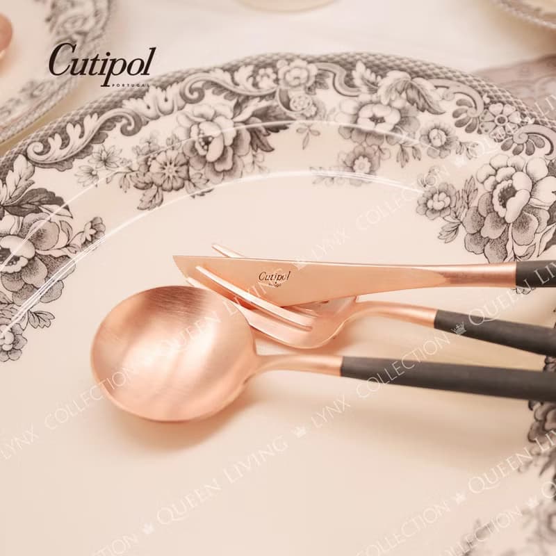 葡萄牙Cutipol GOA灰玫瑰金主餐三件組