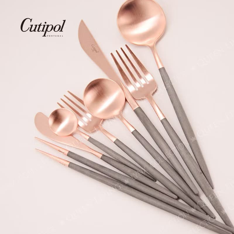 葡萄牙Cutipol GOA灰玫瑰金主餐三件組