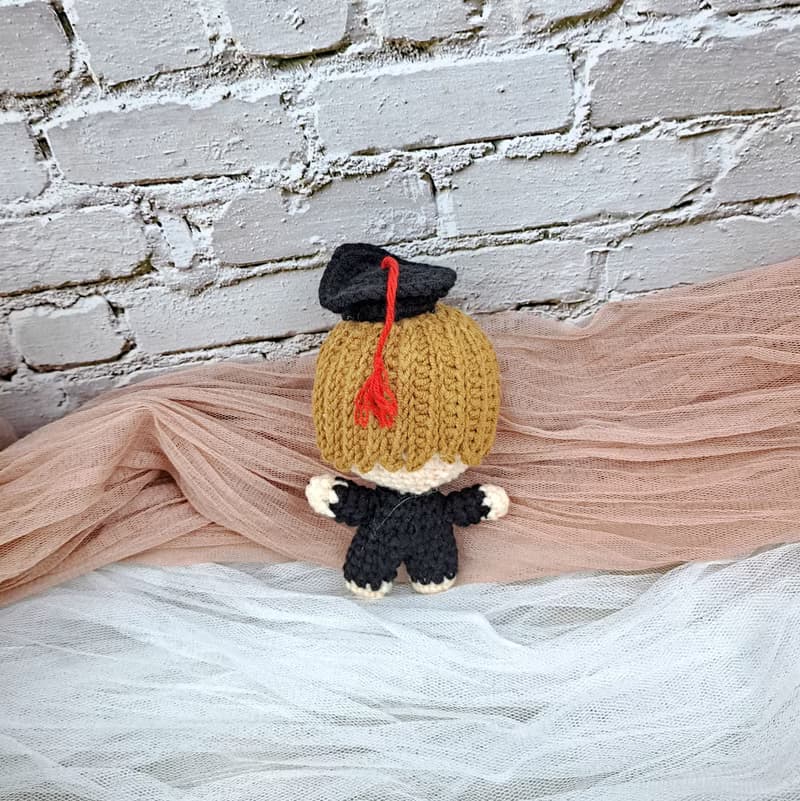 畢業公仔毛巾熊禮盒 畢業禮盒 手鉤花 畢業公仔 小盆花 畢業花束