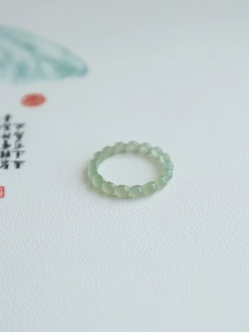 天然和田玉戒指 冰底晴水料玉質細膩純手工精雕內徑19.8mm