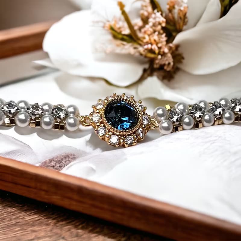 GI手鍊 【鈷藍 】珍珠手鍊 編織手鍊 手環 手串