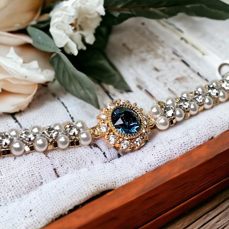 GI手鍊 【鈷藍 】珍珠手鍊 編織手鍊 手環 手串