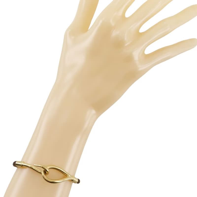 【日本直送】エルメス HERMES ジャンボブレス ブレスレット 金メッキ×レザー 約9.6g レディース【中古】