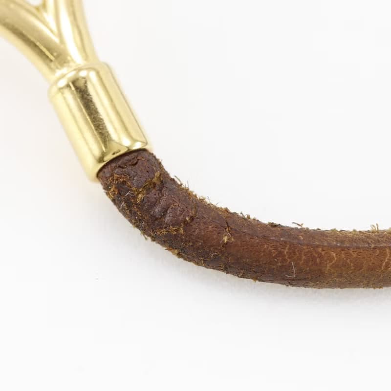 【日本直送】エルメス HERMES ジャンボブレス ブレスレット 金メッキ×レザー 約9.6g レディース【中古】