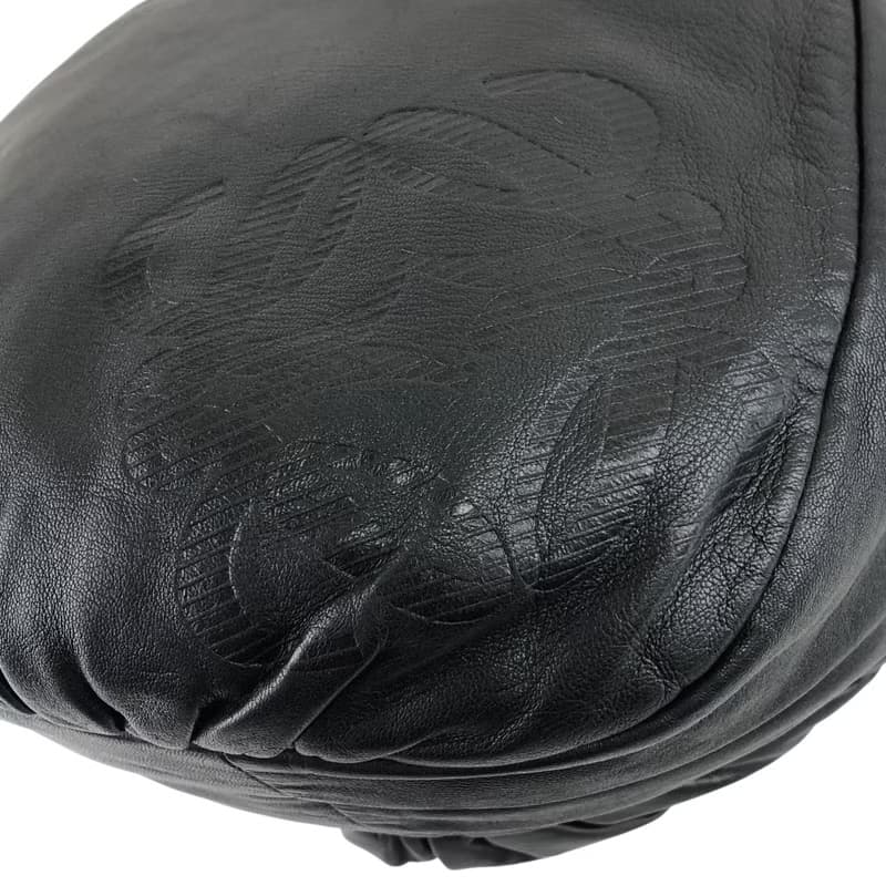 【 日本直送　名牌中古包 】LOEWE ロエベ トートバッグ ブラック アナグラム ナッパレザー vintage ヴィンテージ オールド tz5sub