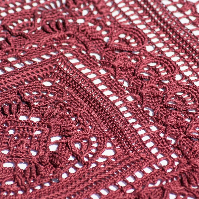 Burgundy tableware Lace placemat for dining decor Natural cotton table coaster