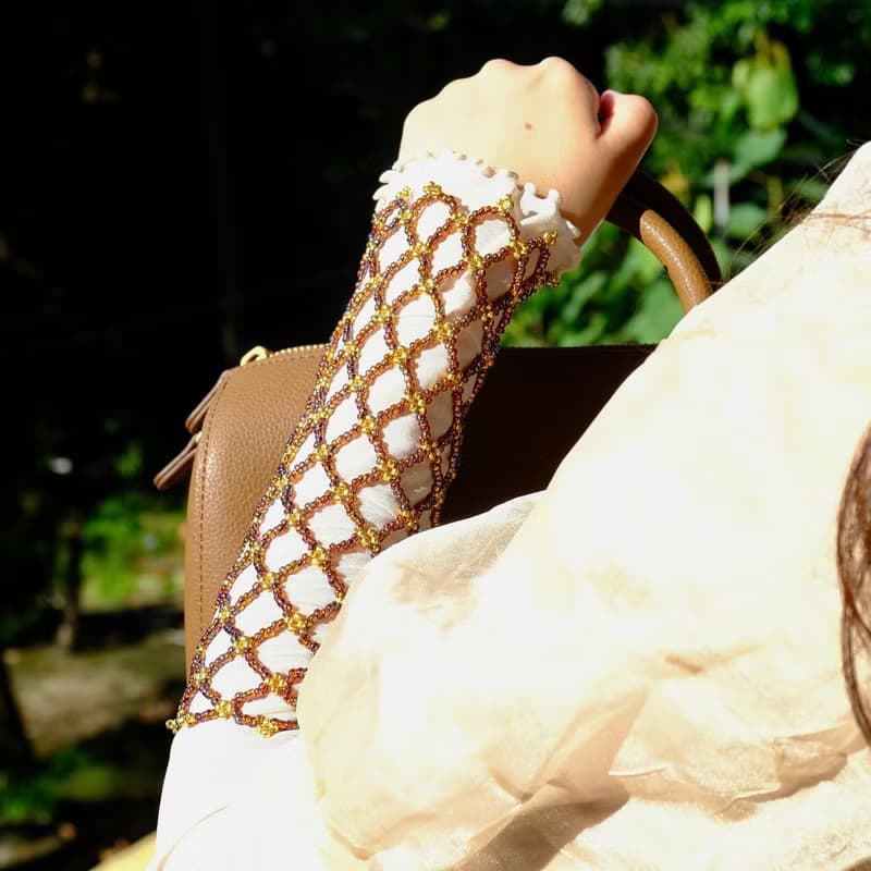 琥珀珠子鏤空袖套