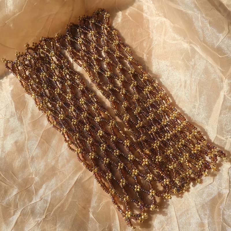 琥珀珠子鏤空袖套