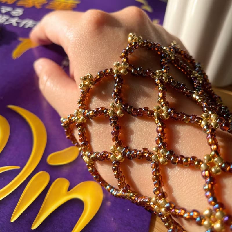 琥珀珠子鏤空袖套