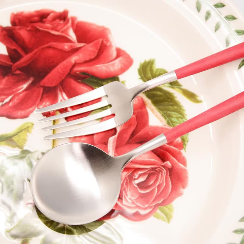 葡萄牙Cutipol GOA系列紅柄21.5cm主餐叉